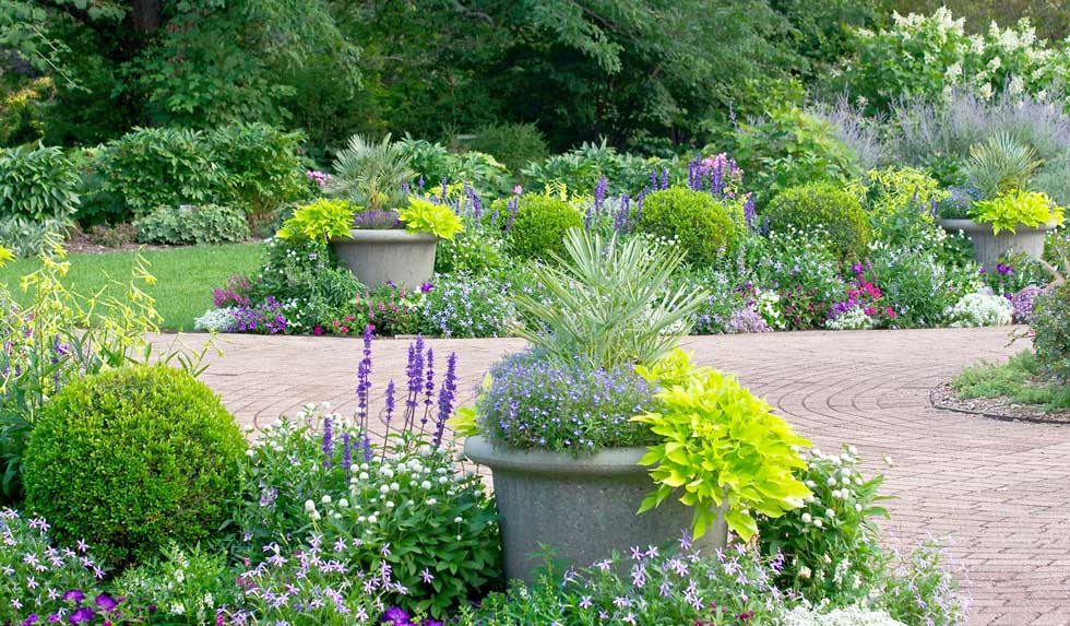 Schöner Garten im Sommer